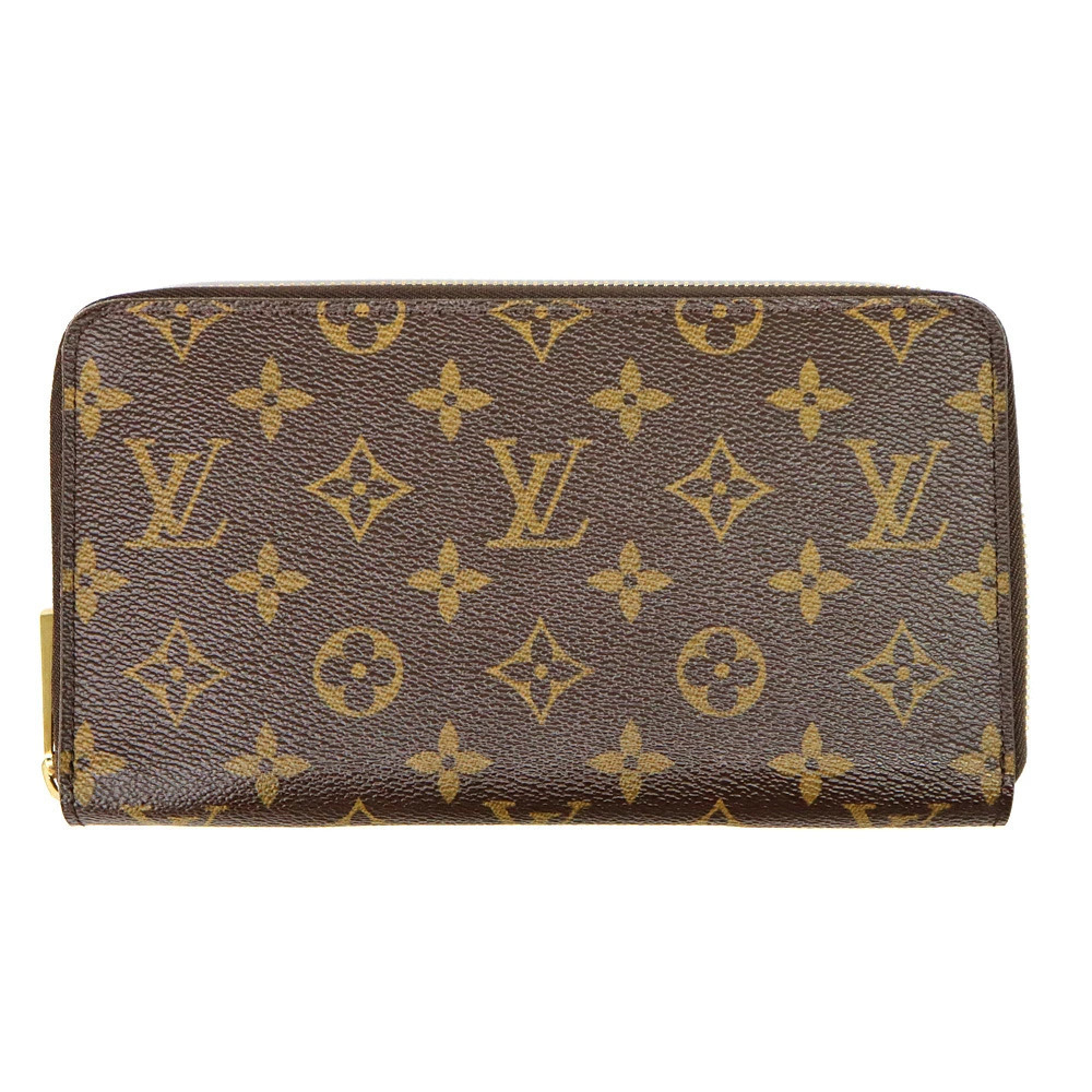Louis Vuitton Zippy Wallet Organizer Long Wallet Monogram Canvas Leather Brown